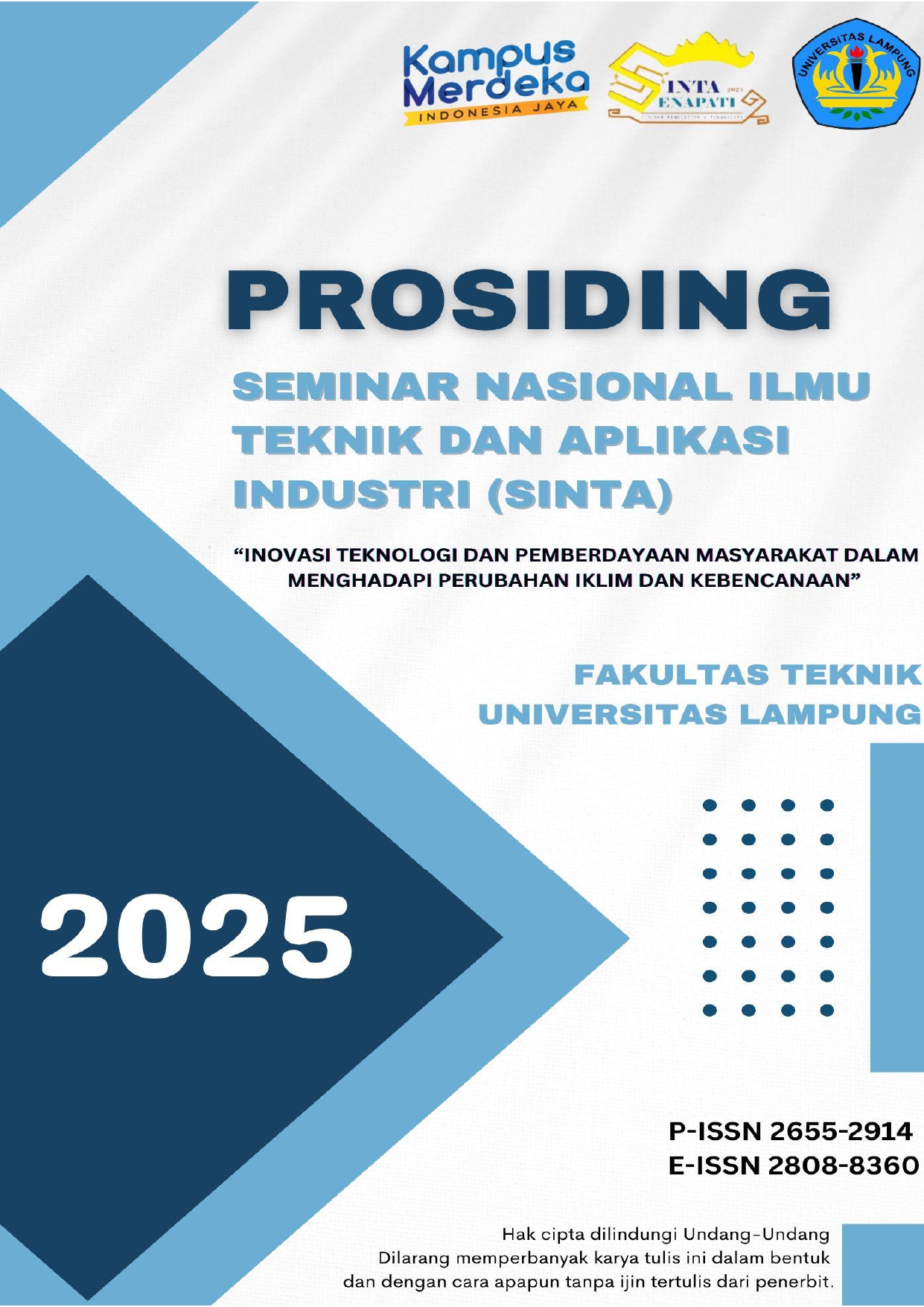 View Vol. 7 (2024): Prosiding Seminar Nasional Ilmu Teknik dan Aplikasi Industi (SINTA) 2024