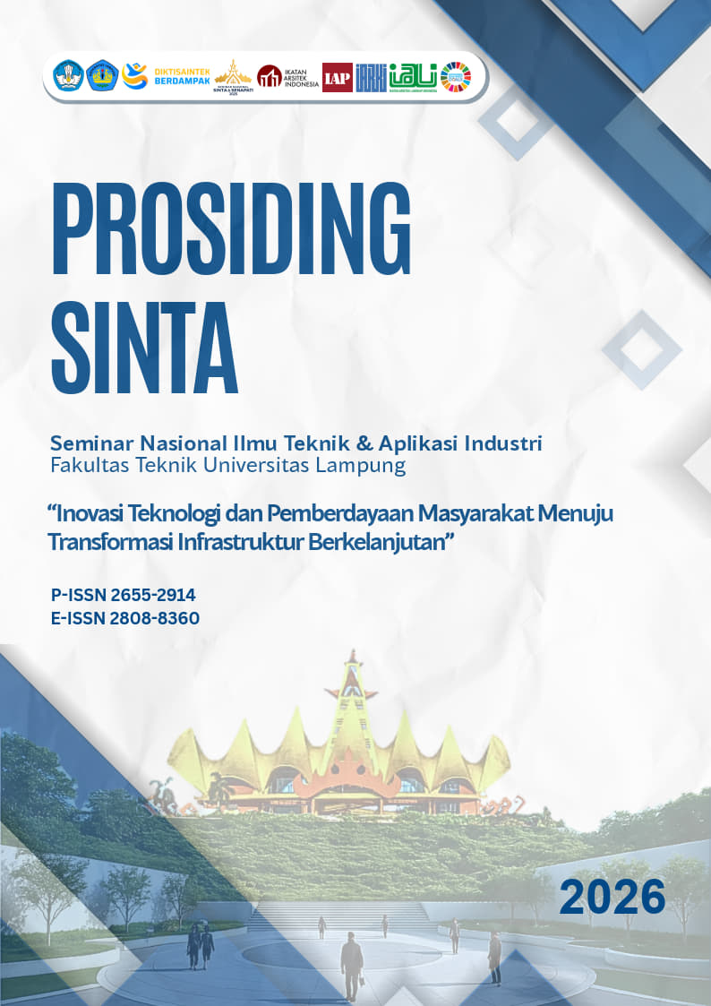 					View Vol. 8 (2025): Prosiding Seminar Nasional Ilmu Teknik dan Aplikasi Industri (SINTA) 2025
				